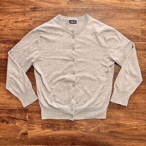 VINTAGE PATAGONIA Grey Knit Cashmere Cardigan Branded Buttons - Fits XS/S